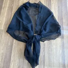 シフォン ブラック ストール フリルエッジ