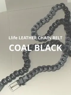 Llife LEATHER CHAIN BELT / COAL BLACK