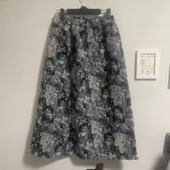 猫プリント フレアスカート