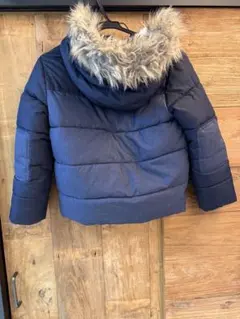 ネイビー フード付きダウンコート 100cm