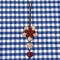 IBIZA イビサ　バッグチャーム　花　お花　② 革