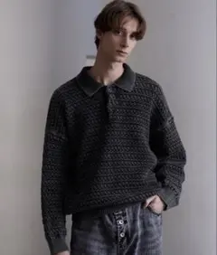 【新品】CLEL ヴィンテージデザイン 3D ニットポロ XSサイズ