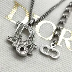 Dior ディオール CDロゴ ネックレス ラインストーン　シルバー