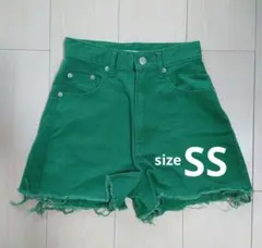WEGO ショートパンツ グリーン ハイウエスト XS 推しカラー 美品 激安