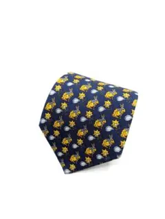 良品✨ フェラガモ ネクタイ シルク ネイビー 1235