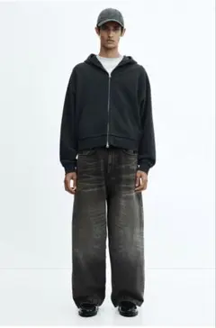 ダークグレー スーパーバギーデニム