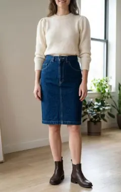 【ヴィンテージ・極美品】SOMETHING EDWIN デニムスカート 濃紺のサムネイル