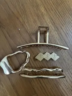 ゴールドヘアクリップ5個セット