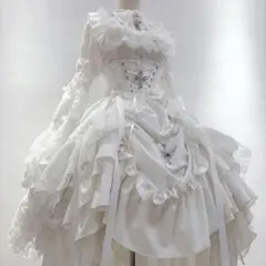 魔法使い 魔女 ホワイト ロリータ コスプレ衣装 セット エペティス 魔法使い 魔女 ホワイト ロリータ コスプレ衣装 セット エペティス