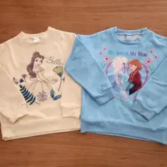 ディズニープリンセス裏起毛トレーナー2点セット　120cm