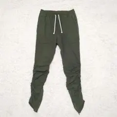 E1654 H&M 裾ファスナー コットンツイルジョガーパンツ ストレッチパンツ