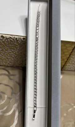 テニスブレスレット ラインストーン シルバーカラー　16cm