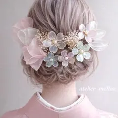 成人式 髪飾り桜 ピンク 卒業式 七五三 袴 アメリカンフラワー C1074