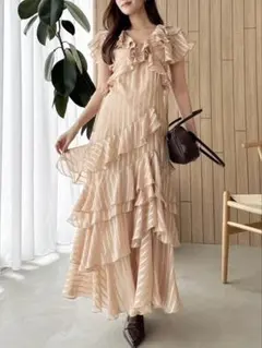 ダズリン フリルワンピース オレンジ M