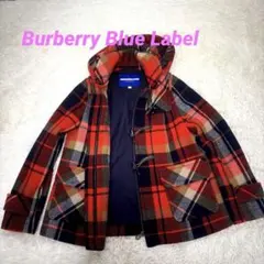Burberry Blue Labelダッフルコート　オレンジ系チェック　38