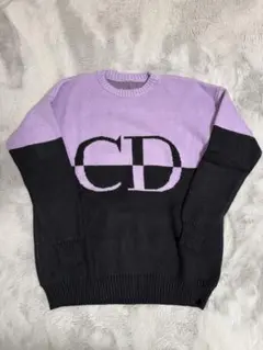 CDロゴ入りニットセーター M