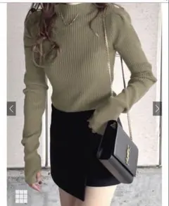 サムホール付きロングスリーブニットトップス[k9206d]