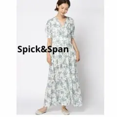 美品 スキャパ 花柄 リバティ コットン 半袖 ロング ワンピース