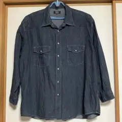 ELEL men’s デニムシャツ(4L)ホック仕様、ビックサイズ