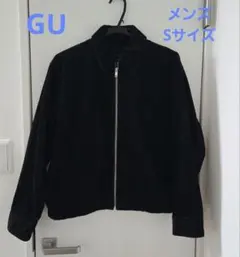 【美品】GU ブラック コーデュロイ ジップアップ ジャケット Sサイズ