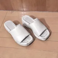Sサイズ 厚底サンダル ホワイト白 レディース 22.5 ウェッジソール