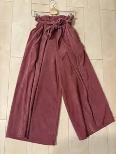 BEAMS HEART ワイドパンツ　ガウチョ S ローズピンク　コーデュロイ