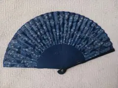 ネイビーブルーずずらん花柄扇子