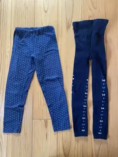 2点セットネイビーレギンスタイツ【新品】& UNIQLO KIDSレギンス