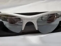 オークリー フラックジャケット サングラス 白 レンズピンク XLJ