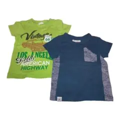 Tシャツ　半袖　子ども用　2枚セット　100cm　緑　青