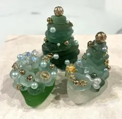 シーグラスミニミニクリスマス3個セット②