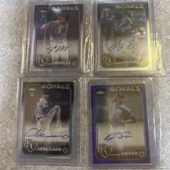 シリアルあり！　カンザスシティ・ロイヤルズ topps 直筆サイン　４枚セット