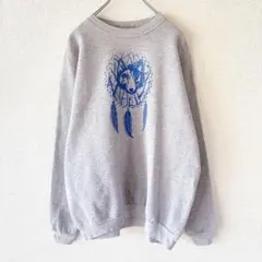 Hanes アニマル　ウルフ　狼　アート　グレー　灰色　XL