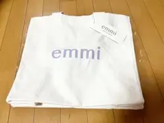 【新品未使用/タグ付】emmi トートバッグ　キャンバス地　ホワイト× パープル