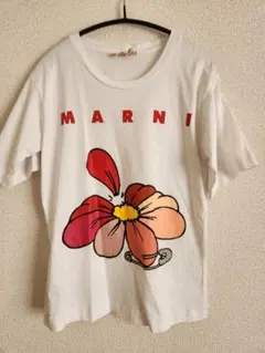 大人気◎美品☆マルニ 花柄T シャツ ホワイト 44 高級 おしゃれ 春夏