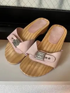 CHANEL シャネル ウッドソール サンダル ピンクのサムネイル
