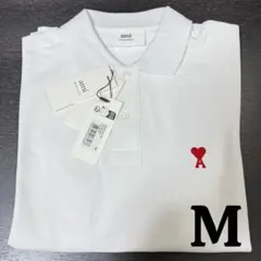 美品！amiparis アミパリス ポロシャツ ホワイト Ami De Coeur ポロシャツ ホワイト | AMI PARIS