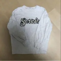 【美品】ロゴプリント 長袖カットソー グレー