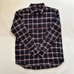 UNIQLO ネイビー チェック柄 シャツ S