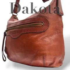 【ヴィンテージ】ダコタ　ショルダーバッグ　オールレザー　斜め掛け　ロゴ型押し　茶