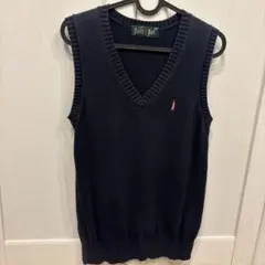 EAST BOY ネイビー　Vネック ノースリーブ ベスト