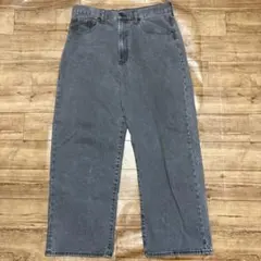 GU ダークグレー ワイドレッグデニム 33