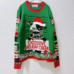 アグリーセーター クルーネック 長袖 ニット XS 緑 クリスマス イベントのサムネイル
