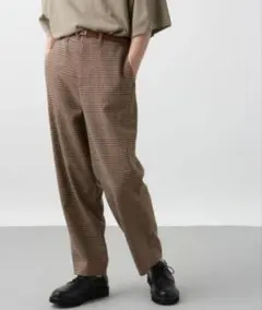 HARE グレンチェックトラウザー ワイドパンツ