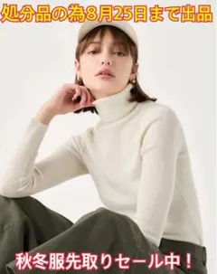 UNIQLO メリノリブタートルネックセーター　毛100%