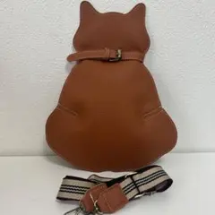 新品猫型ブラウンショルダーバッグ