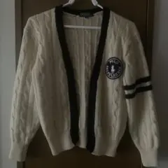 希少　80s vintage polo セーター　カーディガン　アイボリー