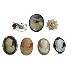 ◎263-アクセサリー7点セット　ブローチ　スカーフ留め