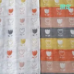 6重ガーゼ fuwara 限定 チューリップ 膝掛けサイズ