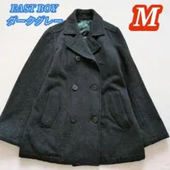 ダークグレー✩イーストボーイ✩ショート丈Pコート✩М✩ウール✩通学